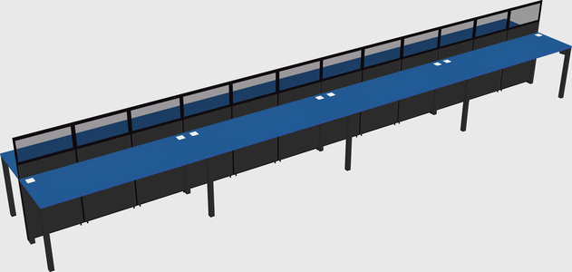 Shared rectangular cubicle