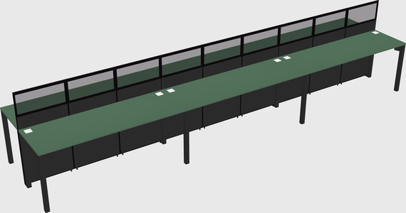 Shared rectangular cubicle