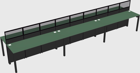 Shared rectangular cubicle