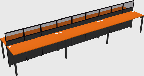 Shared rectangular cubicle
