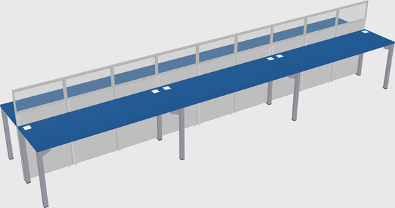 Shared rectangular cubicle