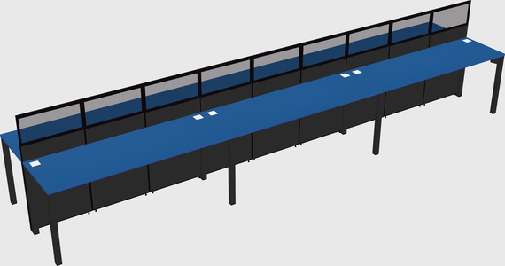 Shared rectangular cubicle