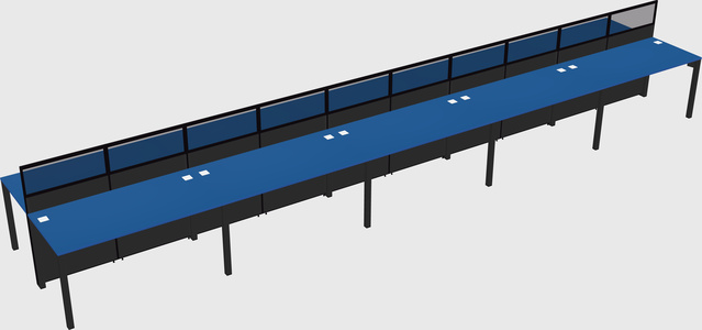 Shared rectangular cubicle