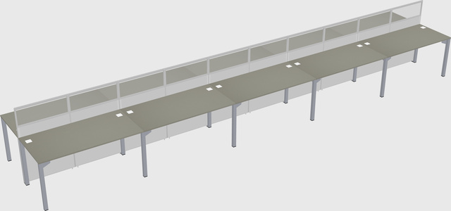 Shared rectangular cubicle