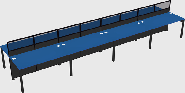 Shared rectangular cubicle