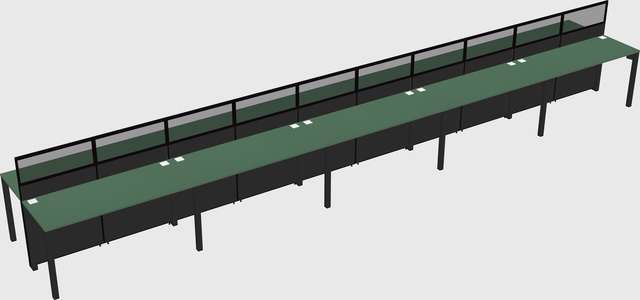 Shared rectangular cubicle
