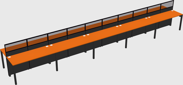 Shared rectangular cubicle