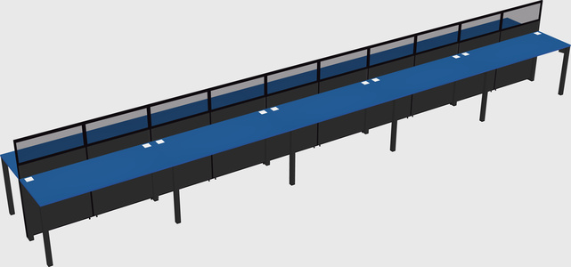 Shared rectangular cubicle
