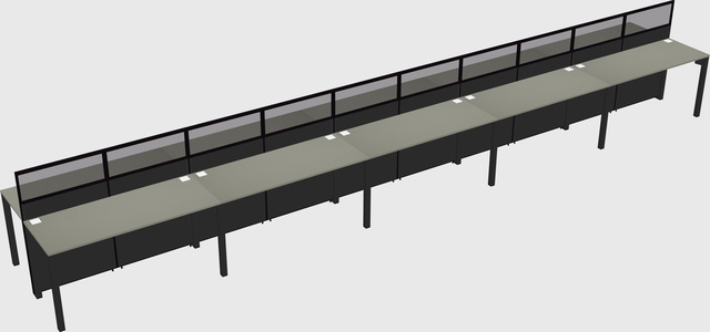 Shared rectangular cubicle