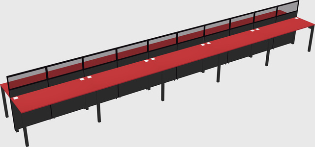 Shared rectangular cubicle