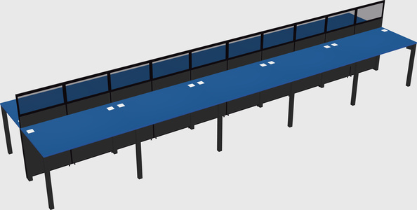 Shared rectangular cubicle