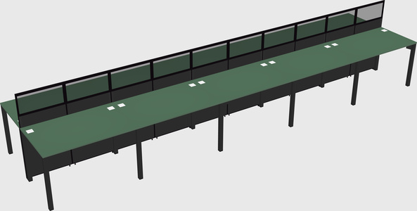 Shared rectangular cubicle