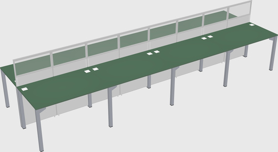 Shared rectangular cubicle