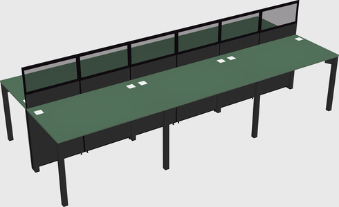 Shared rectangular cubicle