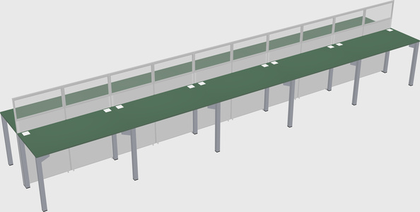 Shared rectangular cubicle