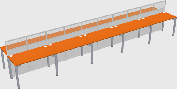 Shared rectangular cubicle