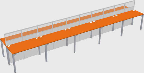 Shared rectangular cubicle