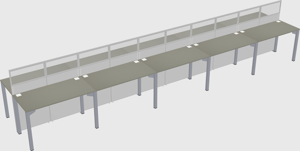 Shared rectangular cubicle