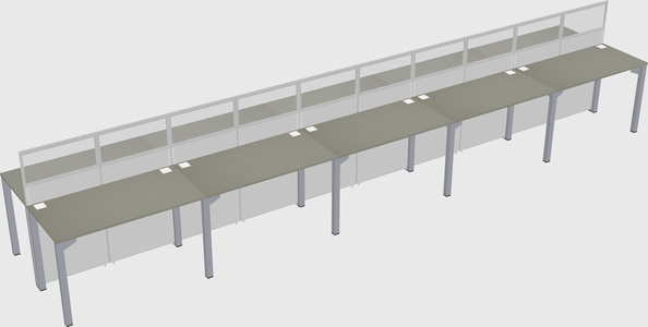 Shared rectangular cubicle