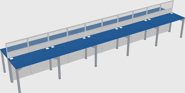 Shared rectangular cubicle