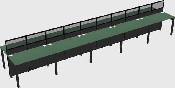 Shared rectangular cubicle