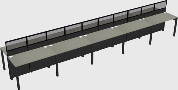 Shared rectangular cubicle
