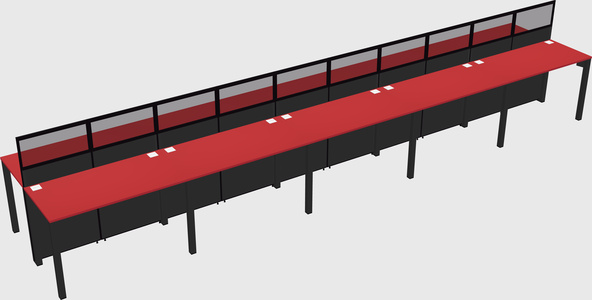 Shared rectangular cubicle