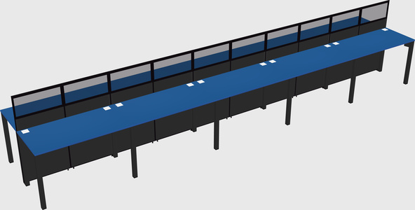 Shared rectangular cubicle