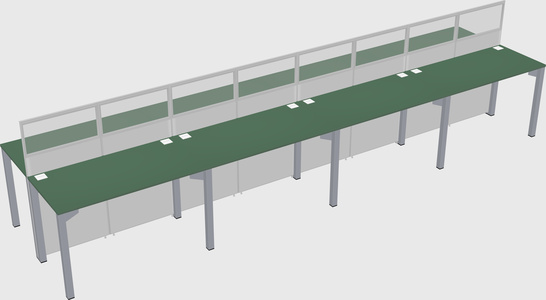 Shared rectangular cubicle