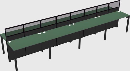 Shared rectangular cubicle