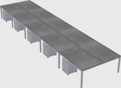 Shared rectangular desk