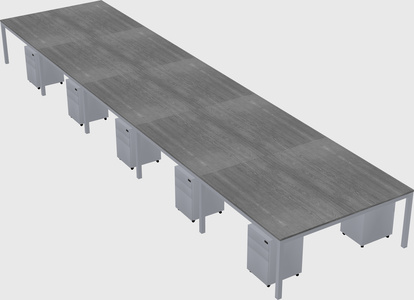 Shared rectangular desk