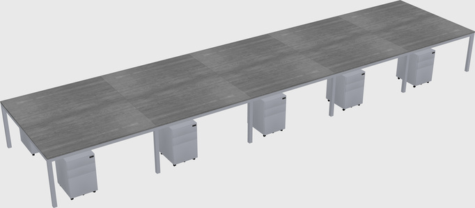 Shared rectangular desk