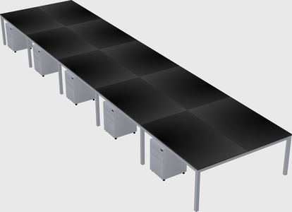 Shared rectangular desk