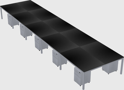 Shared rectangular desk