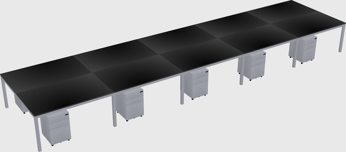 Shared rectangular desk