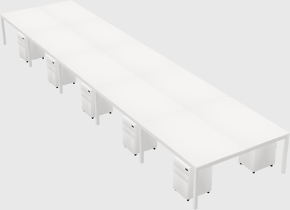Shared rectangular desk