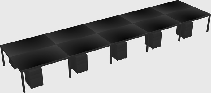 Shared rectangular desk