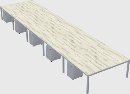 Shared rectangular desk
