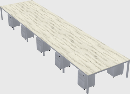 Shared rectangular desk