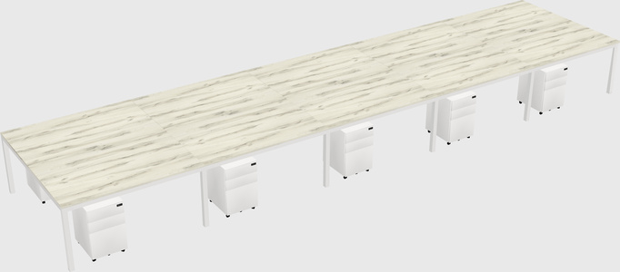 Shared rectangular desk