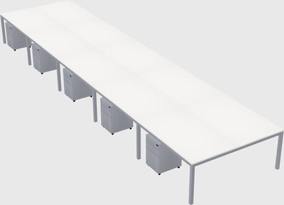 Shared rectangular desk