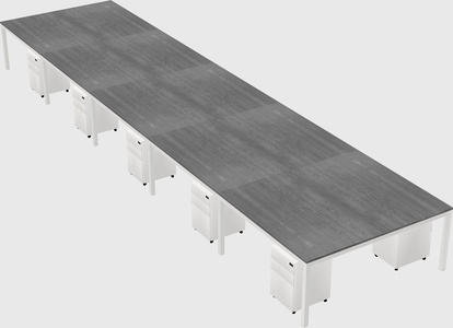 Shared rectangular desk