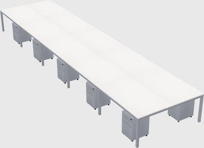 Shared rectangular desk