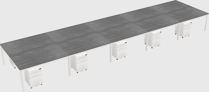 Shared rectangular desk