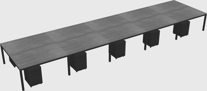 Shared rectangular desk