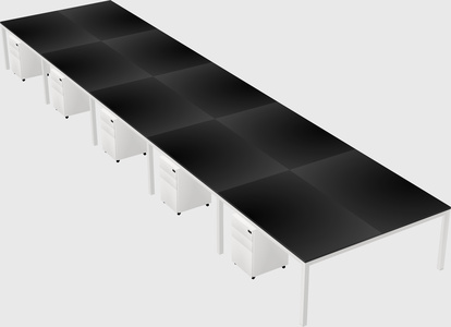 Shared rectangular desk