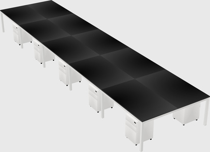 Shared rectangular desk
