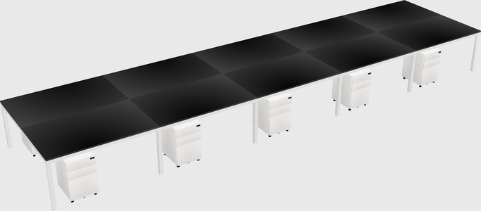 Shared rectangular desk