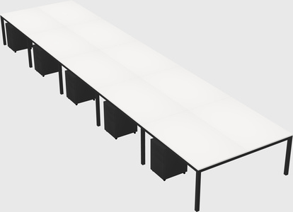 Shared rectangular desk